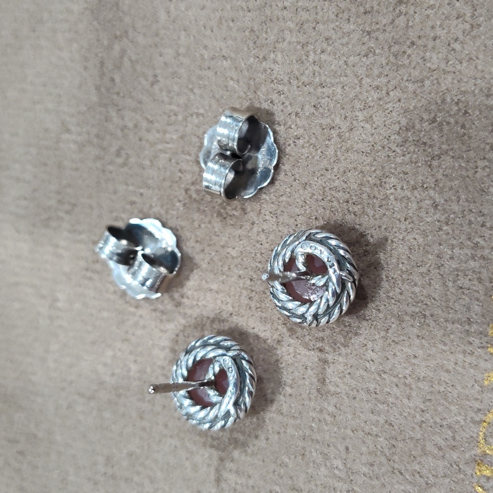 David Yurman Chatelaine Guava Quartz Stud Earrings - Picture 8 of 13